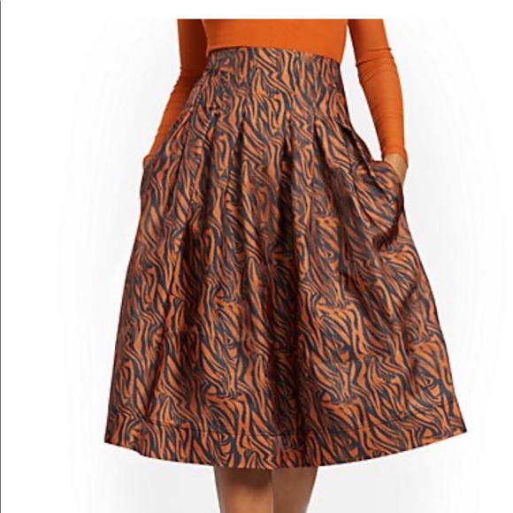 New York & Company Dresses & Skirts - Zebra Print Pleated Skirt